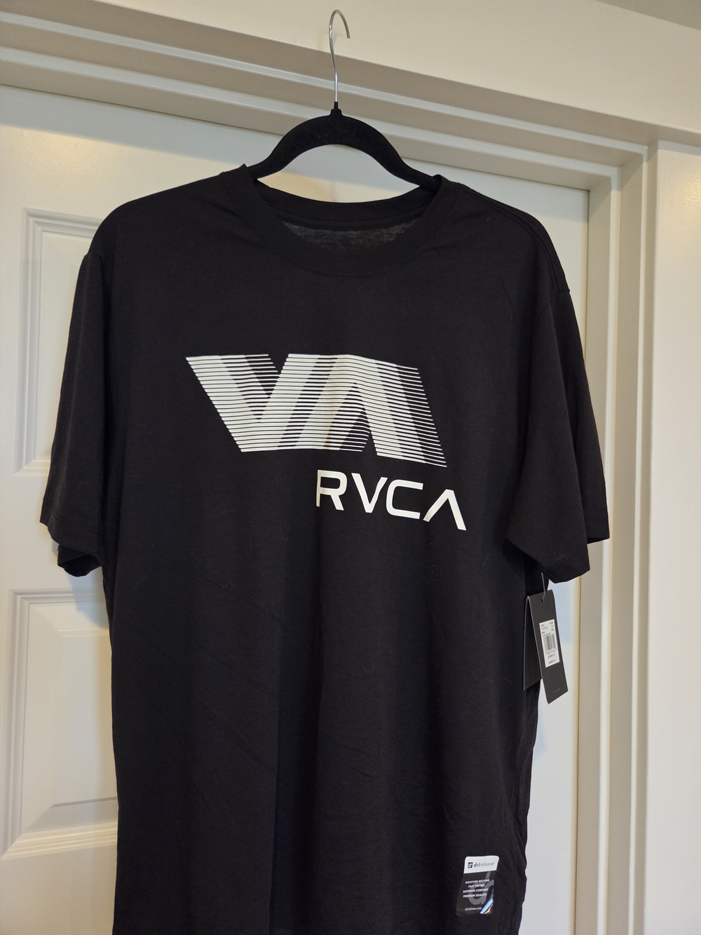 RVCA Black Tee with White Graphics